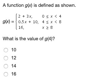 PLEASE HELP, TIMED FINAL A function g(x) is defined as shown. g(x) = What is the value-example-1