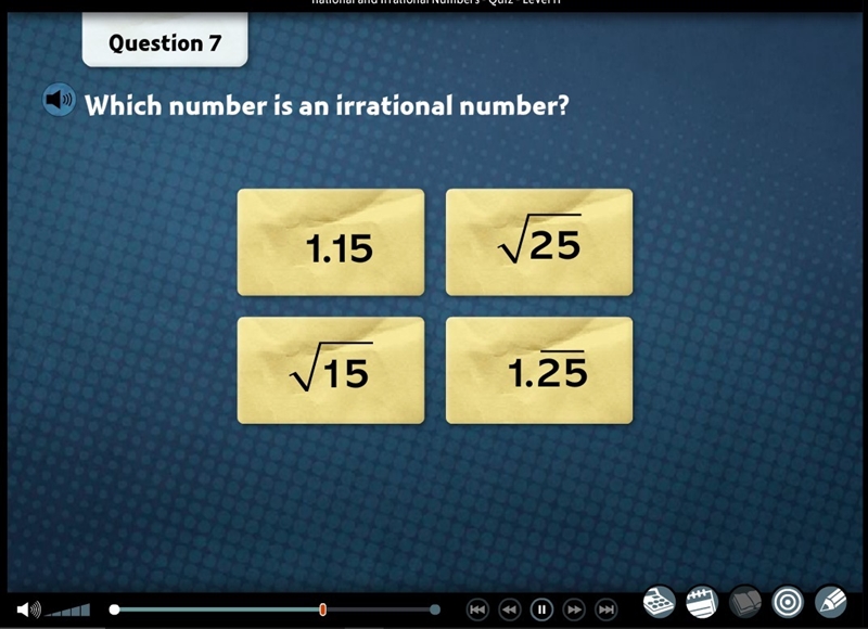 Which number is an irrational number?-example-1