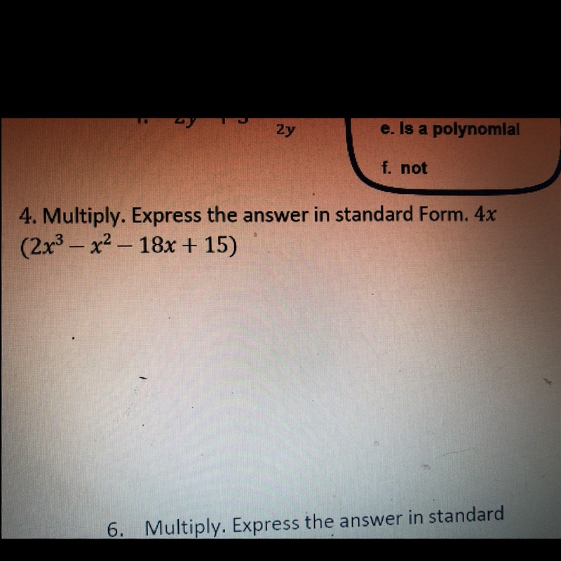 4x. (2x^3 — x^2–18x+15) Standard Form-example-1