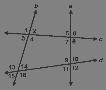 Please help! easy points Name two corresponding angles to ∠1. ∠6 and ∠15 ∠5 and ∠6 ∠13 and-example-1