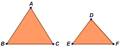 PLEASEE HELPP!!! Triangle ABC is similar to triangle DEF . Which statement is a proportionality-example-1