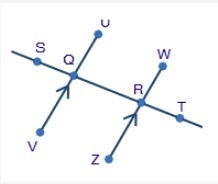 The following is an incomplete paragraph proving that ∠WRS ≅ ∠VQT, given the information-example-1