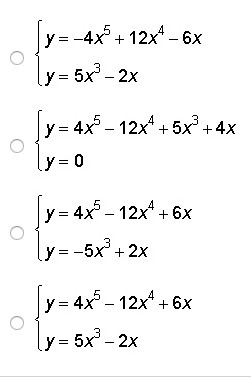 Which system of equations can be used to find the roots of the equation 4x^5-12x^4+6x-example-1