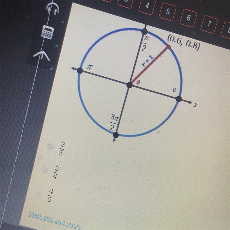 What is the value of cos theta in the diagram?-example-1