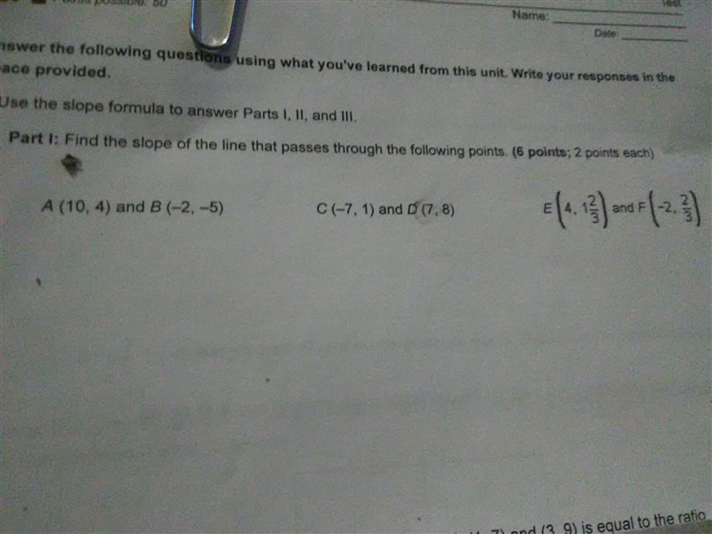 Find the slope of the line that passes through the following points-example-1