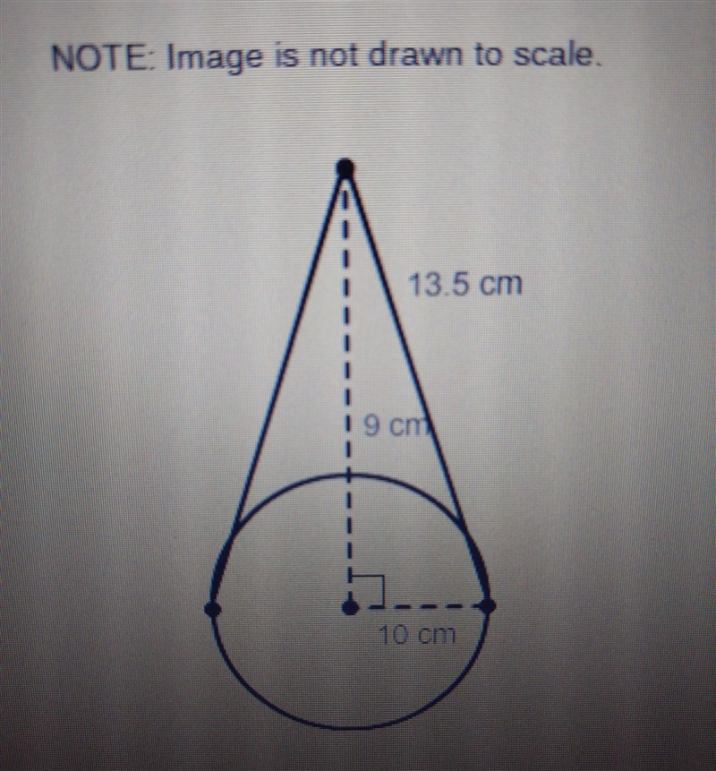 What is the volume of a right cone with a radius of 10 and a height of 13.5?-example-1