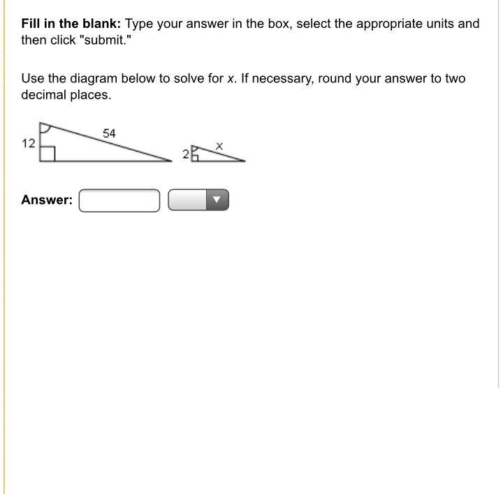 PLEASE HELP Use the diagram below to solve for x. If necessary, round your answer-example-1