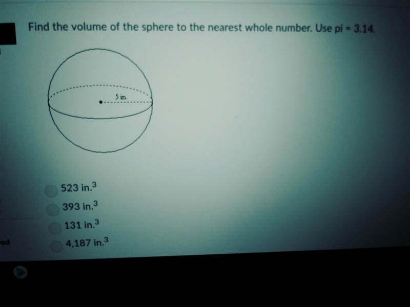 Q #9. find the volume of the sphere-example-1