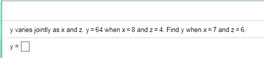 Find y when x = 7 and z = 6-example-1