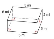 What is the lateral area of the drawing? A. 43.5 mi2 B. 34.6 mi2 C. 22 mi2 D. 40 mi-example-1