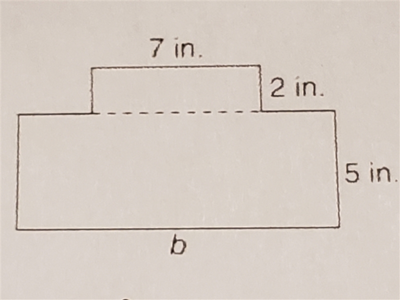 The area of the following composite figure is 74 square inches. What is the area of-example-1