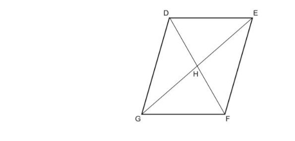 Determine the values of x and y. DEFG is a parallelogram. DH = x + 3 HF = 3y GH = 4x-example-1