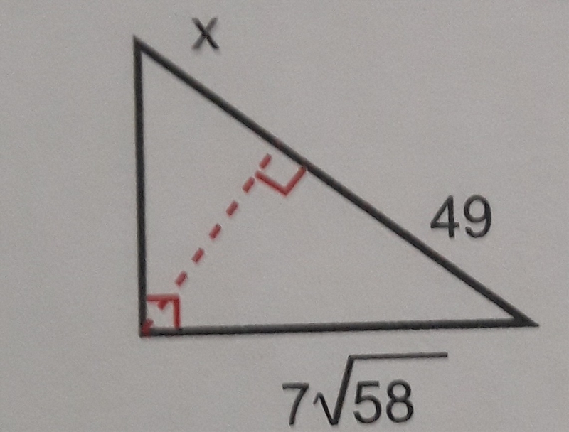 How to find x for similar right triangle-example-1