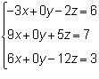 What is the determinant of the coefficient matrix of the system 0 3 6 7-example-1