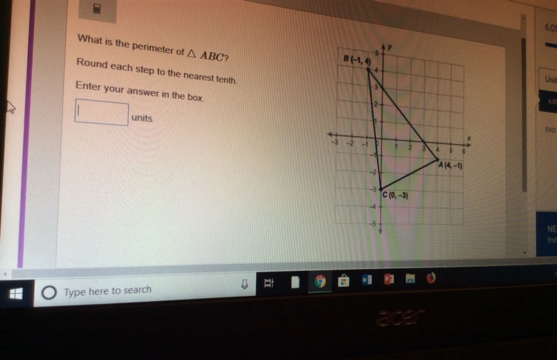 What is the perimeter of triangle ABC round each step by the nearest 10th see image-example-1