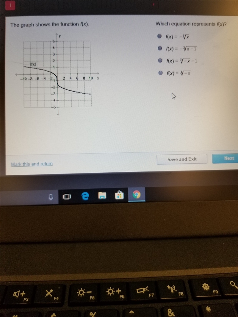 The graph shows the function f(x) which equation represents f(x)-example-1