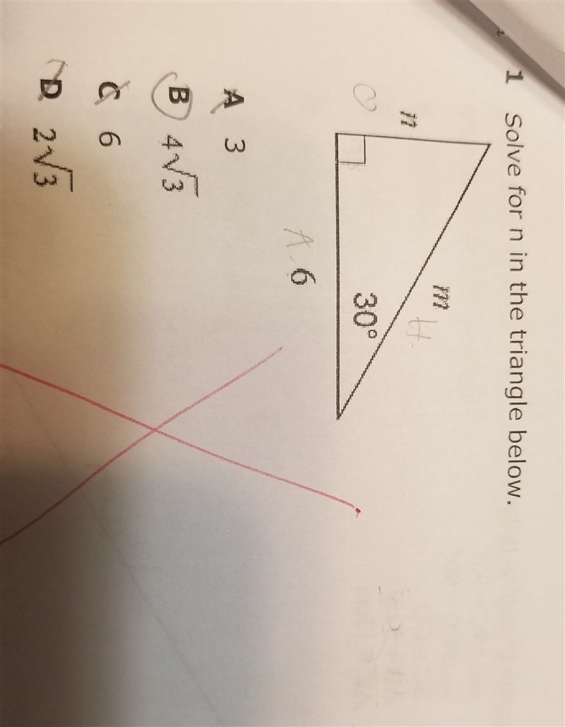 Solve for n in the triangle below ?-example-1