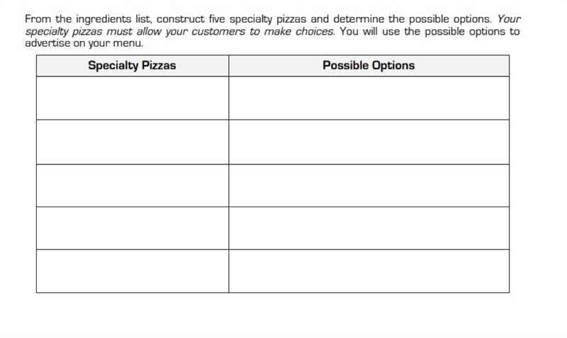 EASY POINTS all you have to do is fill in the blanks and make up your ingredince and-example-2