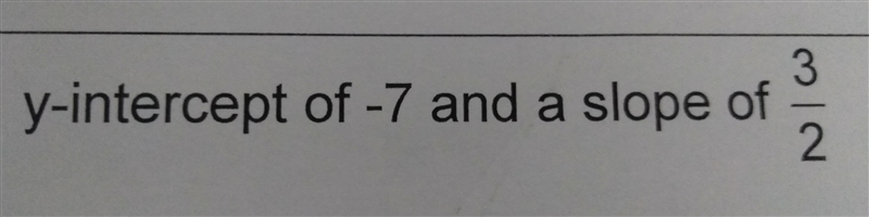 What the equation for y intercept of 7 and slope of 3 over 2-example-1