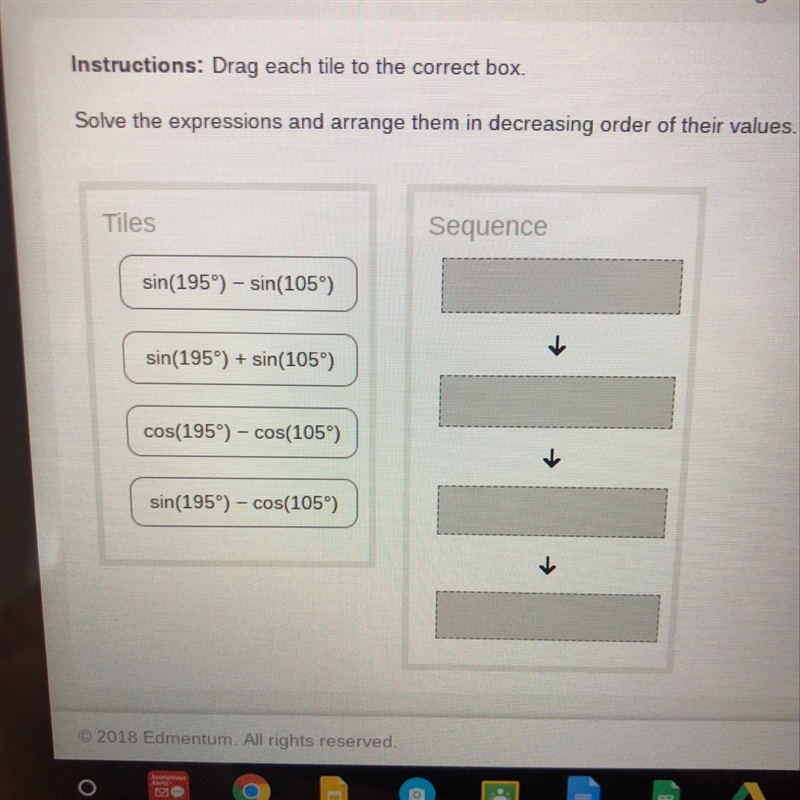 Solve the expressions and arrange them in decreasing order of their values-example-1