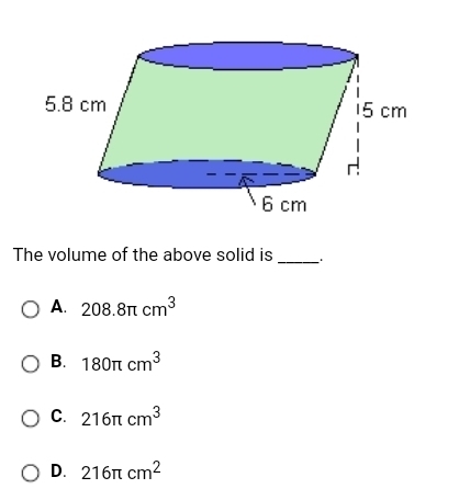 The volume of the above solid is?-example-1