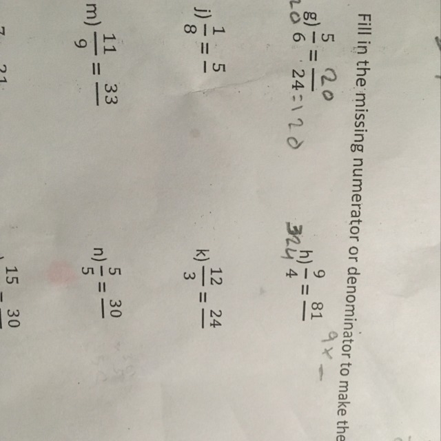 Fill in the missing numerator or denominator to Make the ratios equivalent-example-1