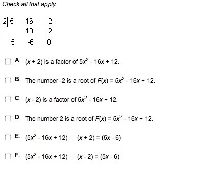 PLEASE HELP!!! According to the synthetic division below, which of the following statements-example-1