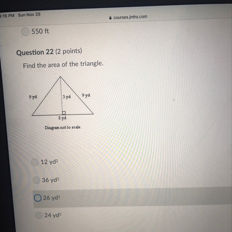 Find the area of the triangles-example-1