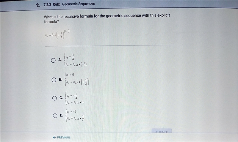 What is the recursive formula for this geometric sequence with this explicit formula-example-1