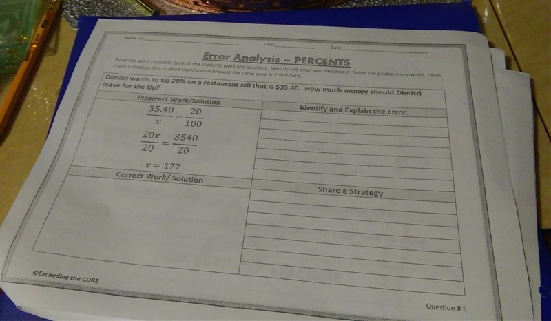 Ty wants to tip 20% on a restaurant bill that is $35.40 how much moneyshould ty leave-example-1