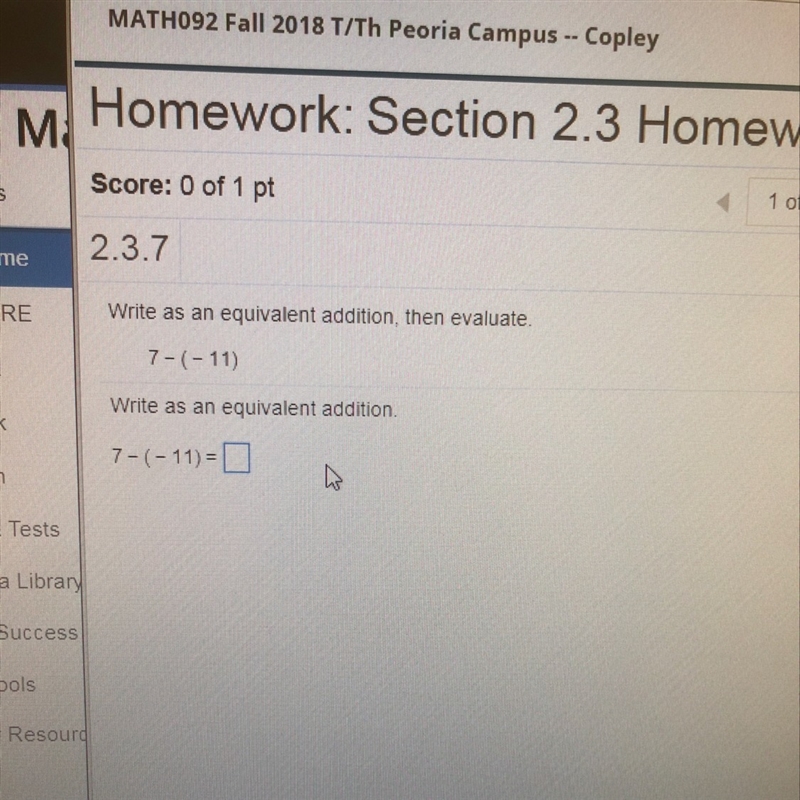 7 - (-11) = _ Please help having trouble with answer-example-1