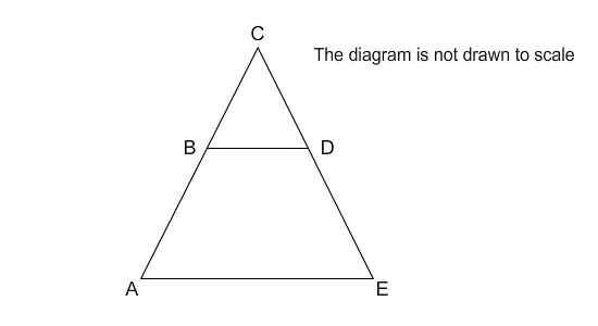 B is the midpoint of AC, D is the midpoint of CE , and AE = 23. Find BD. 12.5 46 11.5 23-example-1