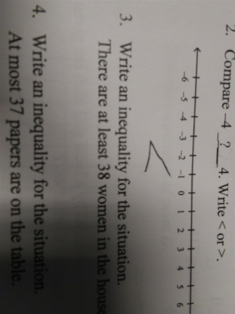 What is the integer there are at least 38 women in the house-example-1