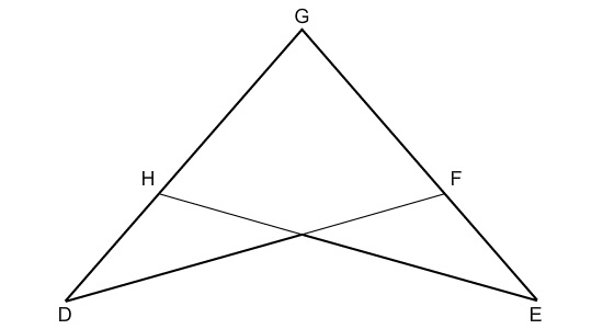 Identify the angle or side that is common to DGF EGH ANSWER CHOICE GH H GF G-example-1