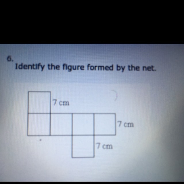 Identify the figure formed by the net. •Square pyramid •Hexagonal prism •Cylinder-example-1