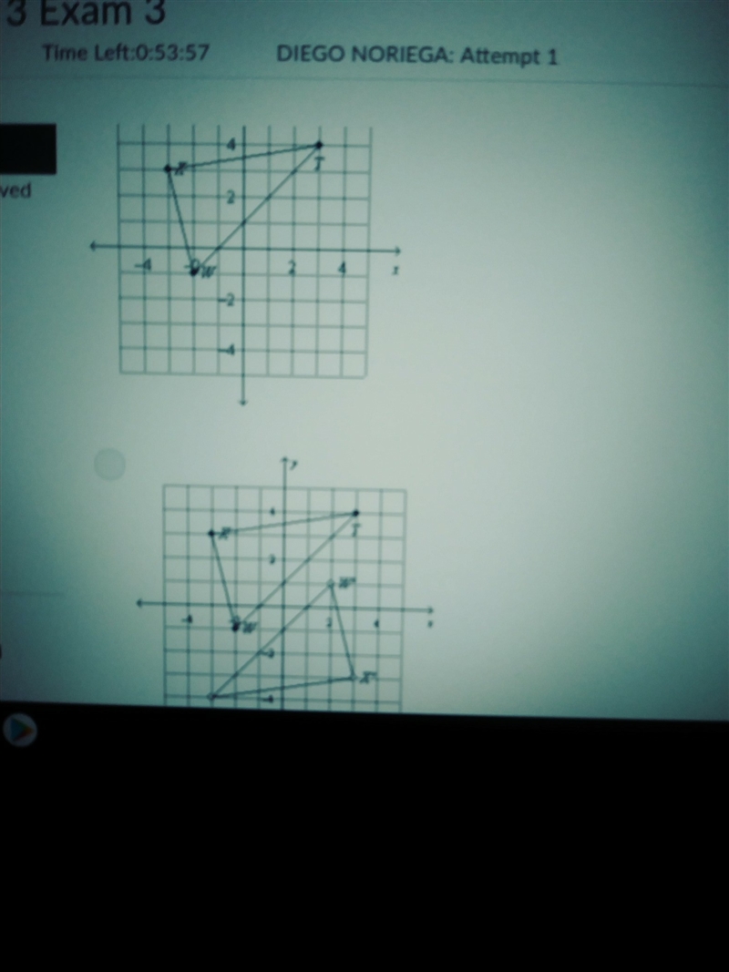 Q # 2 Graph TWX and it's image after a rotation of 90° counterclockwise about the-example-1