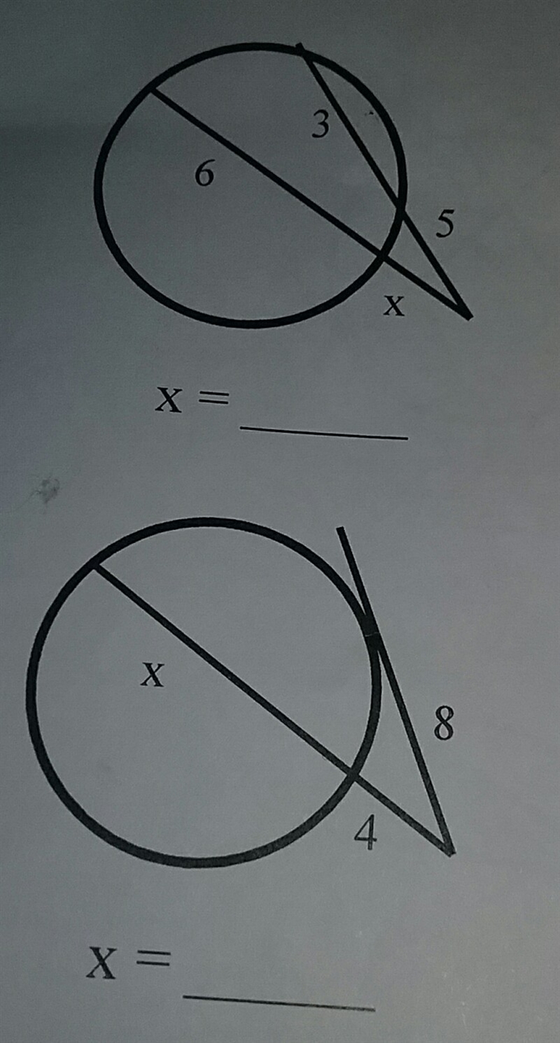 HELP GEOMETRY find x with both questions-example-1