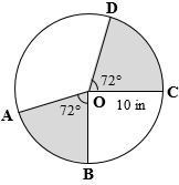 Find the area of the shaded regions. Give your answer as a completely simplified exact-example-1