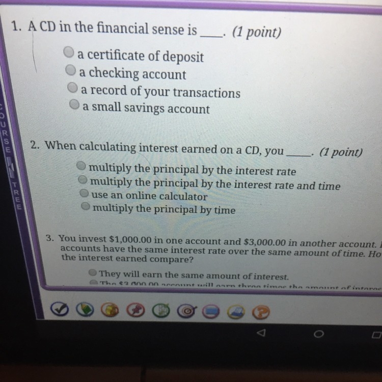 Can some one please help me with questions one and two-example-1