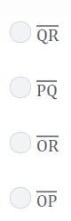 If BCDE is congruent to OPQR, then DE is congruent to _____. (Options are attached-example-1