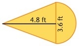 Find the area of the irregular figure (use 3.14 for pi). Show your work. Round to-example-1