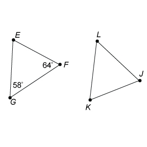 △EFG≅△JKL. What is m∠L?-example-1