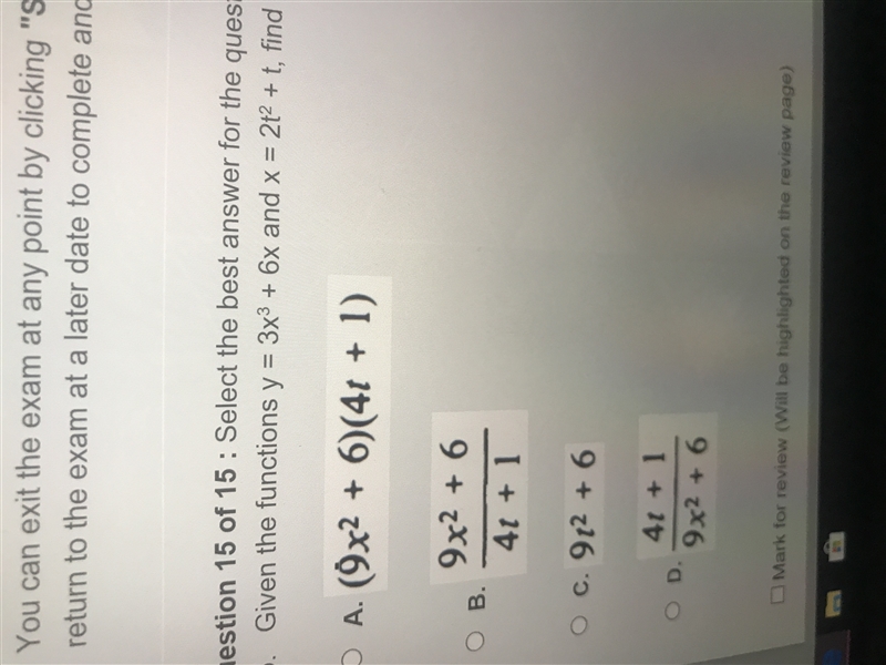 Given the functions y = 3x^3 + 6x and x = 2t^2 + t, find dy/dt-example-1