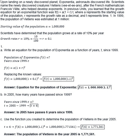 Upon landing on a newly discovered planet, Exponentia, astronauts discovered life-example-1