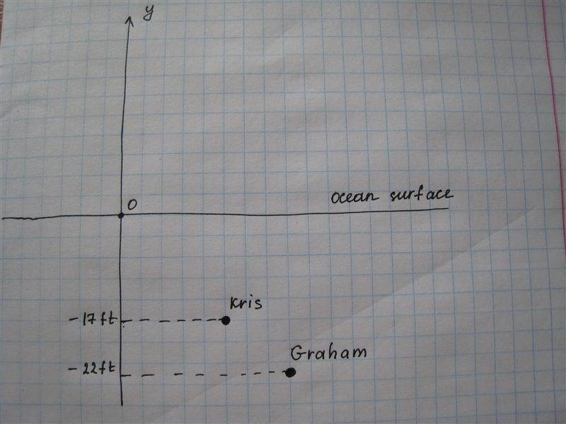 The positions of two divers from the water’s surface after a dive are shown: Kris-example-1