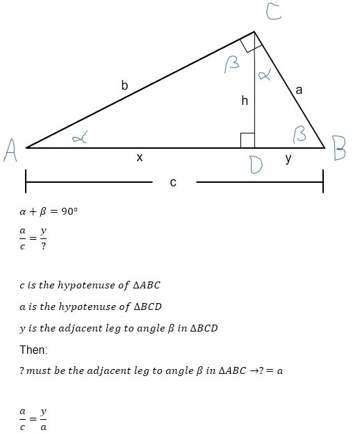 Refer to the figure to complete the proportion A/C = Y/?-example-1