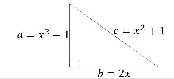 Prove that when x is greater than one a triangle with side lengths a equals x squared-example-1