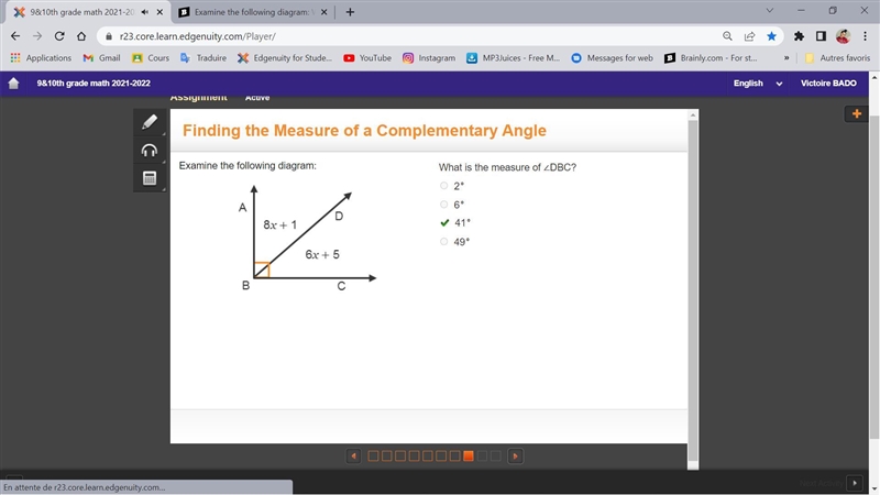 Examine the following diagram: What is the measure of ∠DBC?-example-1