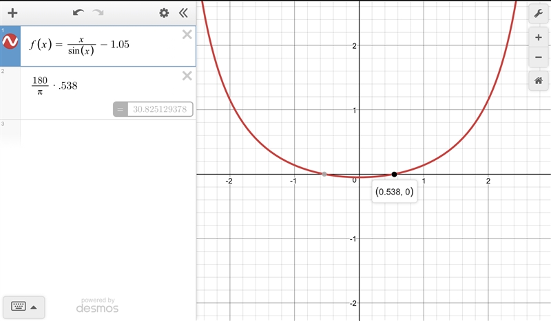 For what value of θ (to the nearest degree) is the error in sinθ ≈ θ approximately-example-1