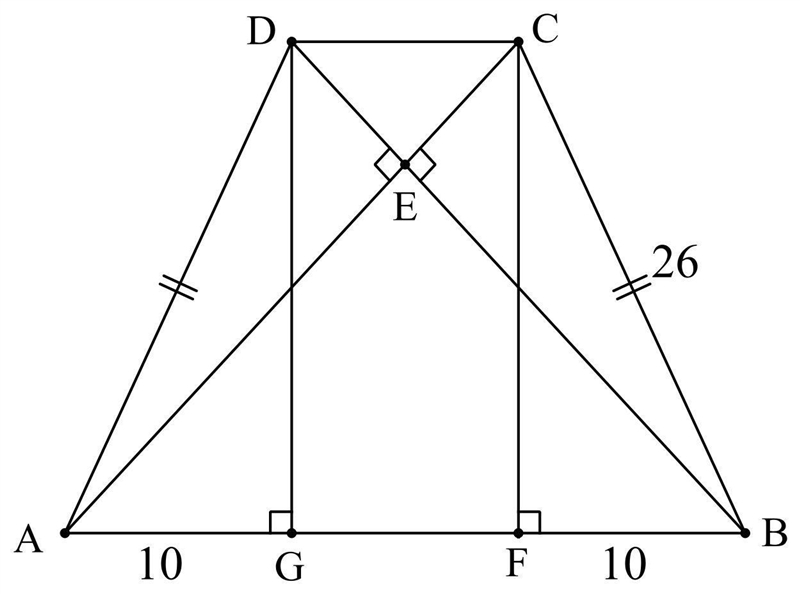 Diagonals of an isosceles trapezoid are perpendicular to each other. The length of-example-1